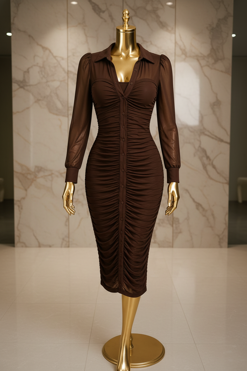 Amara Ruched Midi Dress