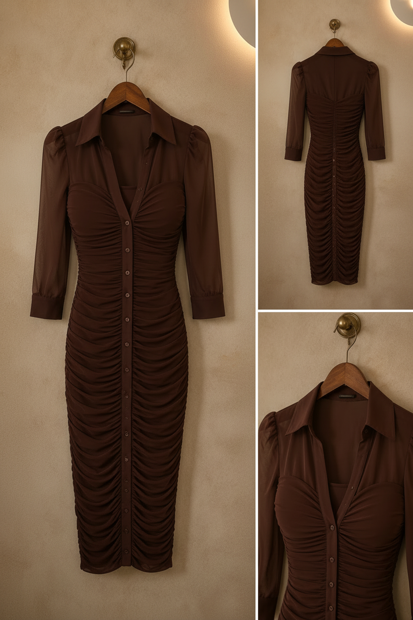 Amara Ruched Midi Dress