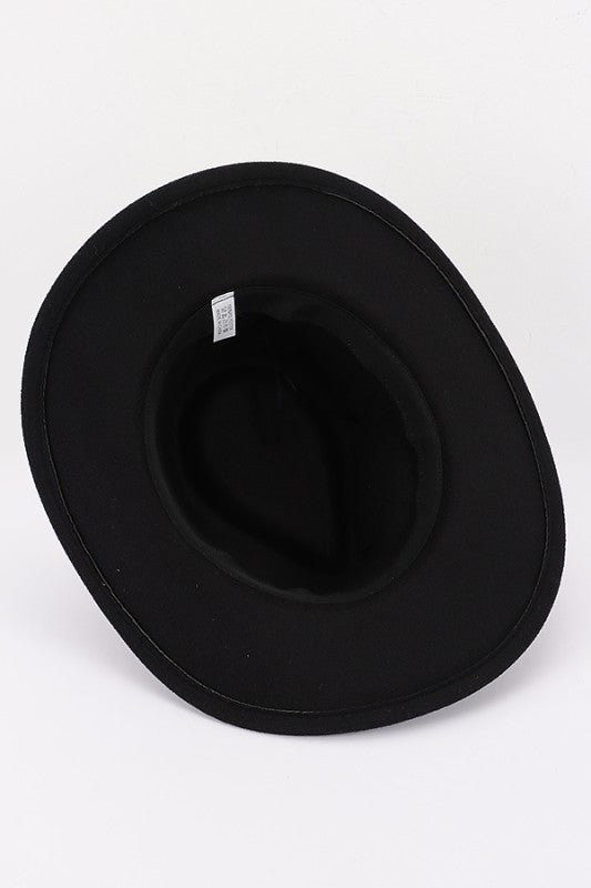 Faux wool western fedora hat