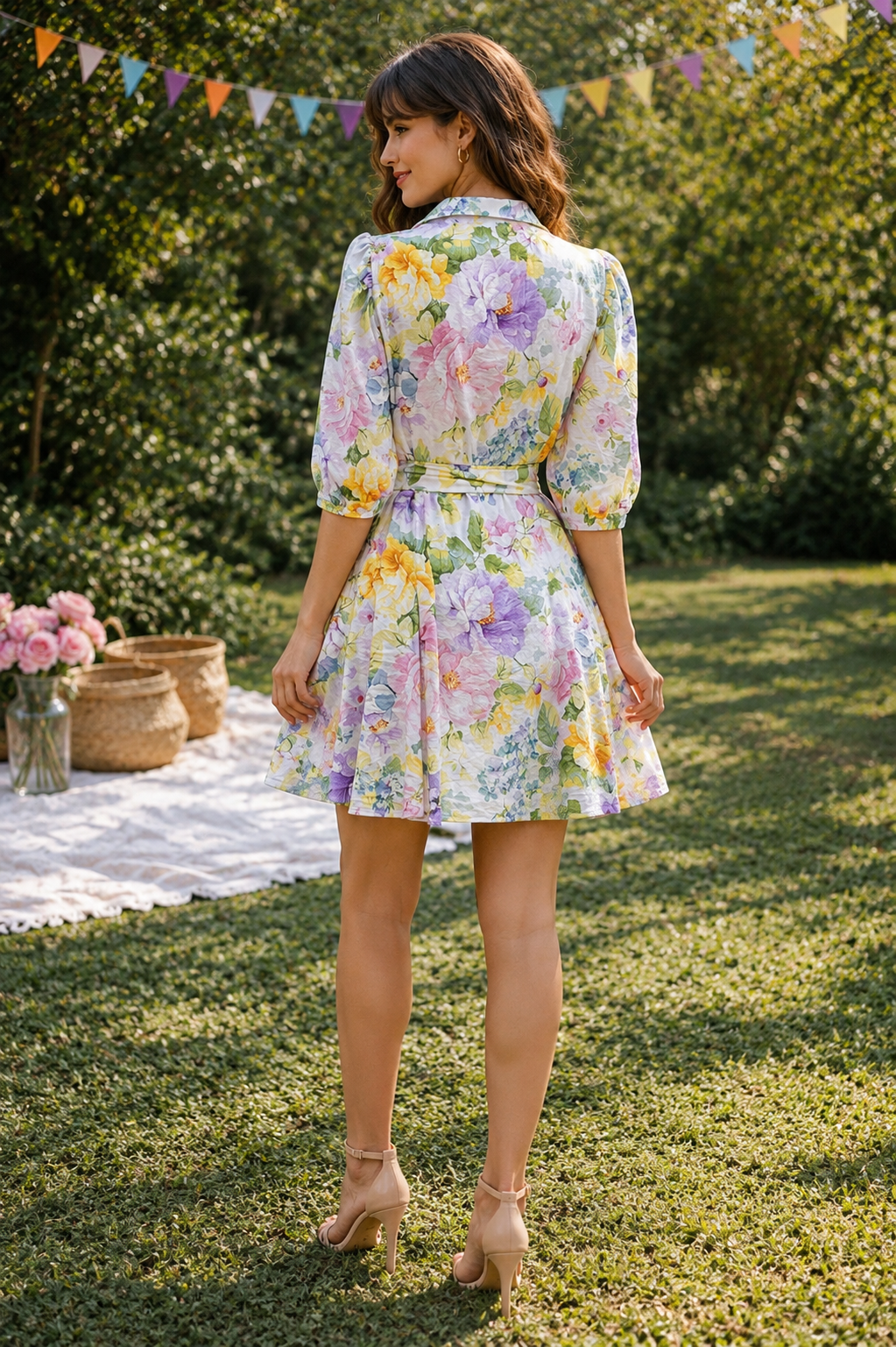 Floral shirt dress