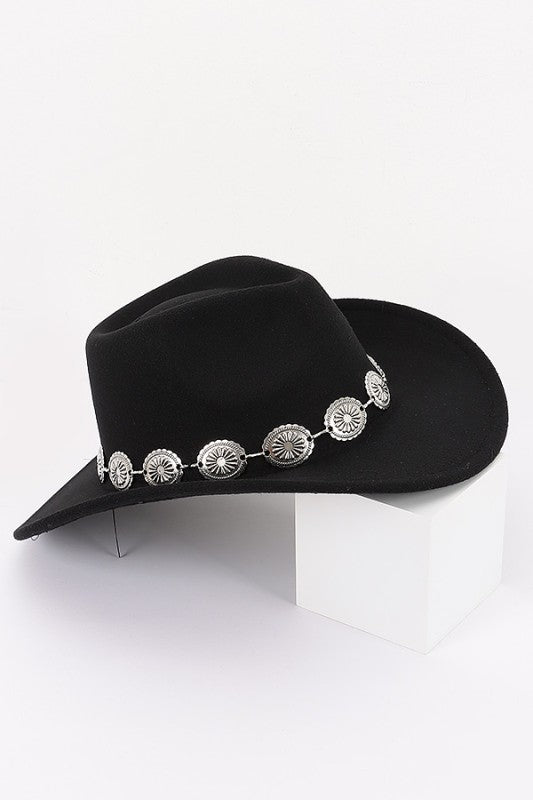 Faux wool western fedora hat