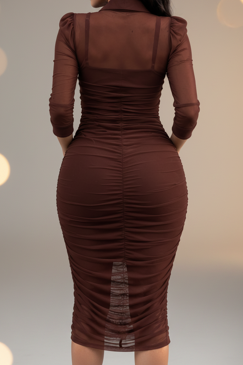 Amara Ruched Midi Dress