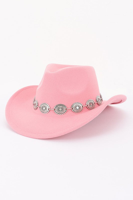 Faux wool western fedora hat