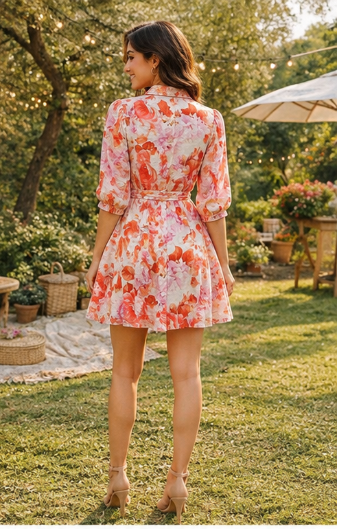 Floral shirt dress