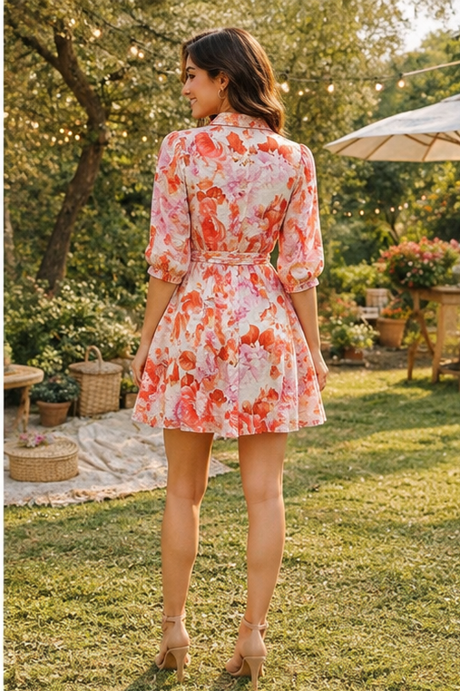 Floral shirt dress