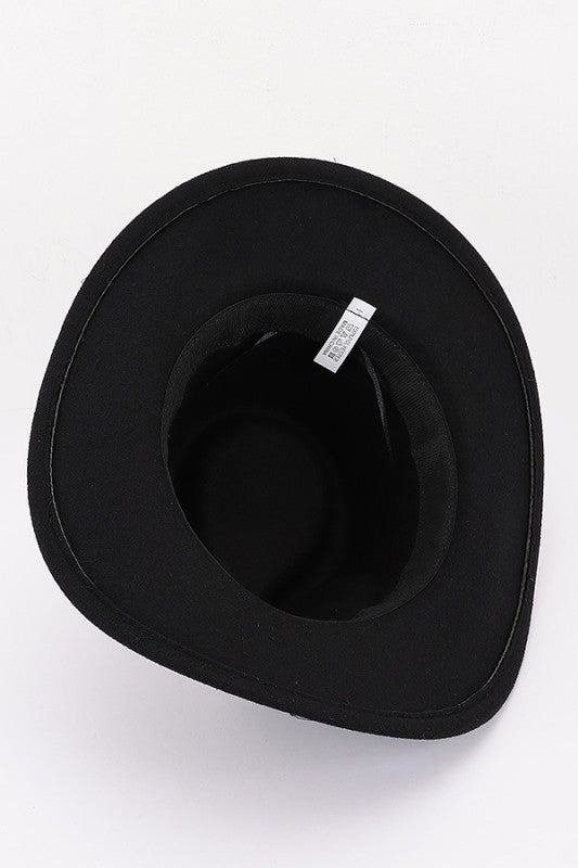 Faux wool western fedora hat