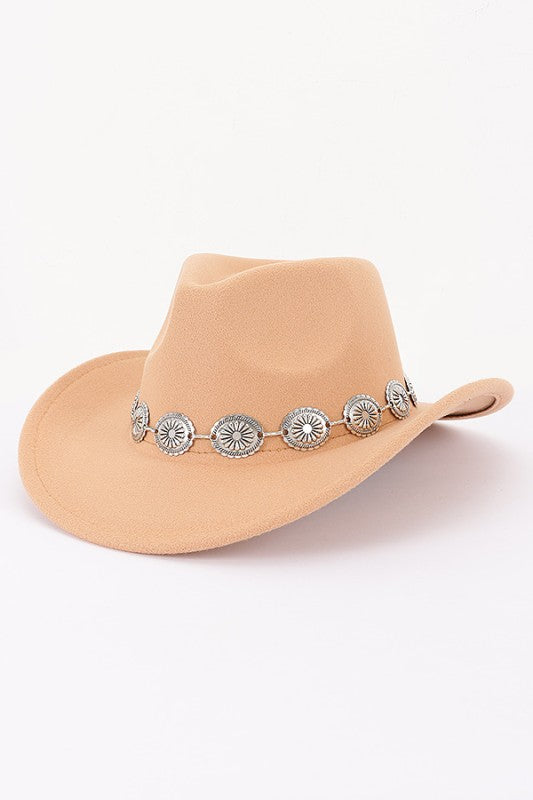 Faux wool western fedora hat