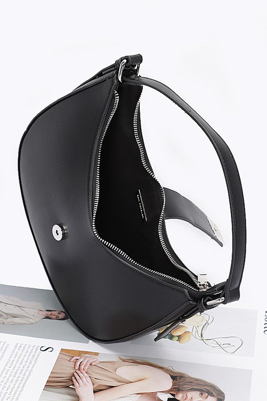 Faux leather hobo bag