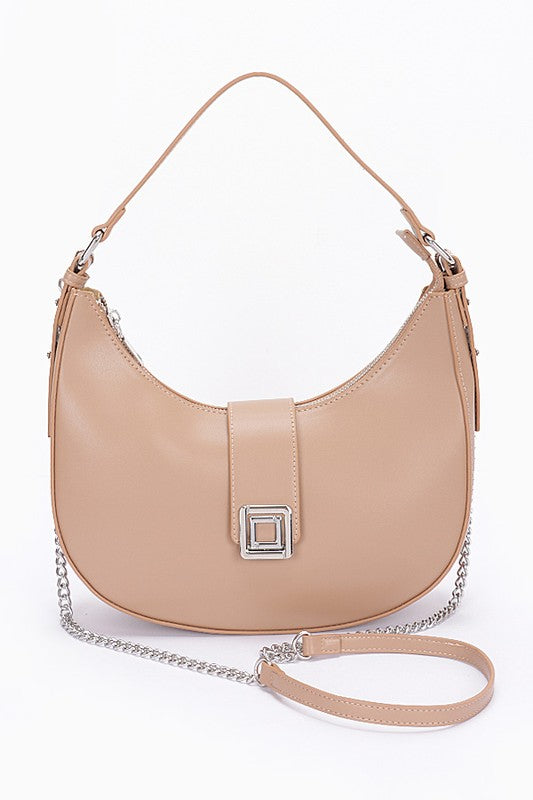 Faux leather hobo bag